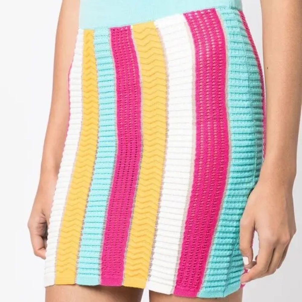 Colorful Striped Knit Skirt